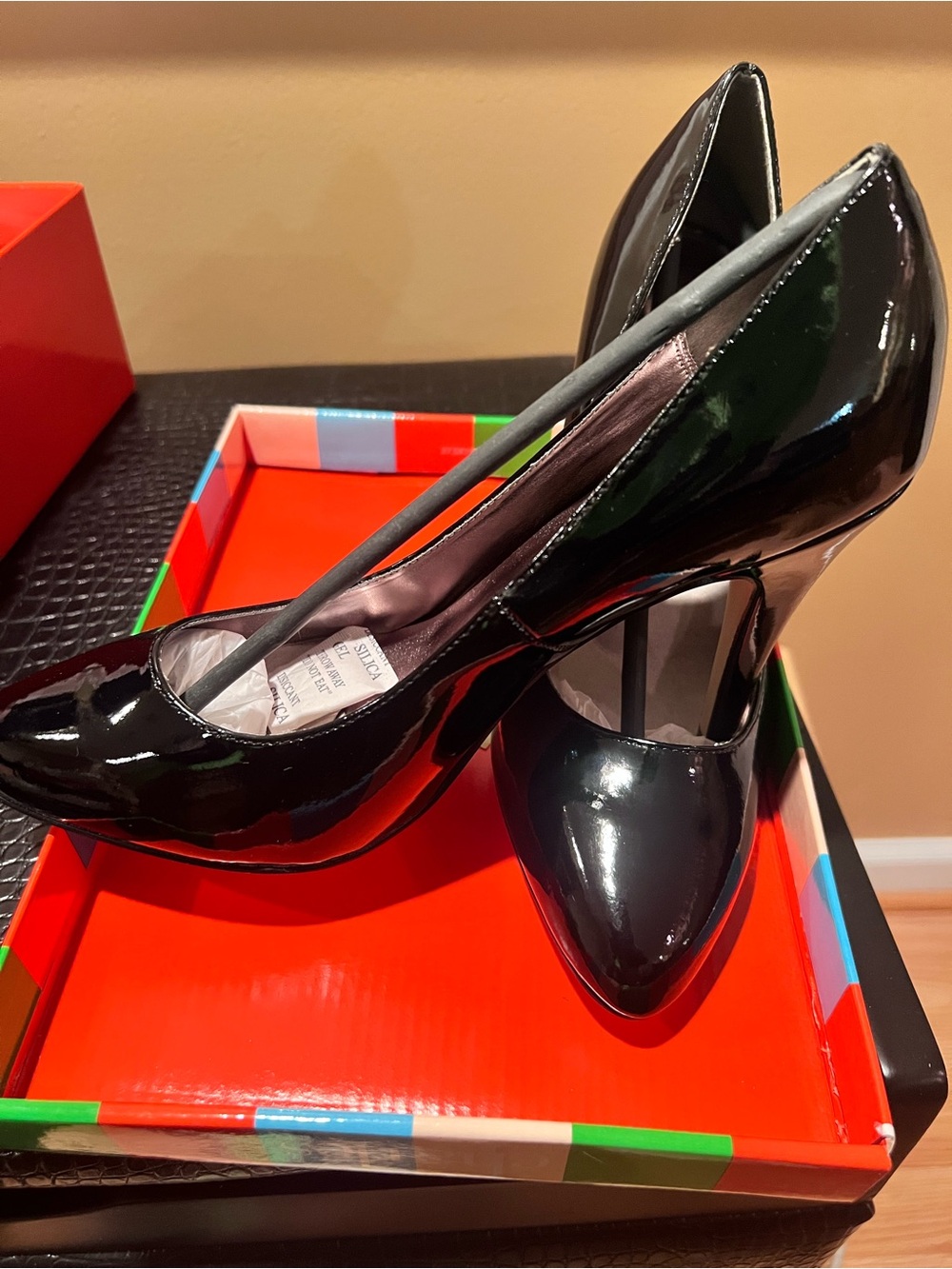 Charles By Charles David Black Patent Pointed-Toe Stiletto Pumps